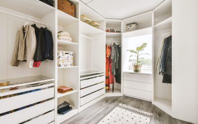 White wardrobe in light room at home